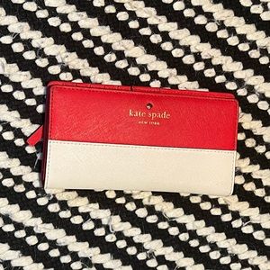 Kate Spade Bi-Fold Wallet Red/Cream
